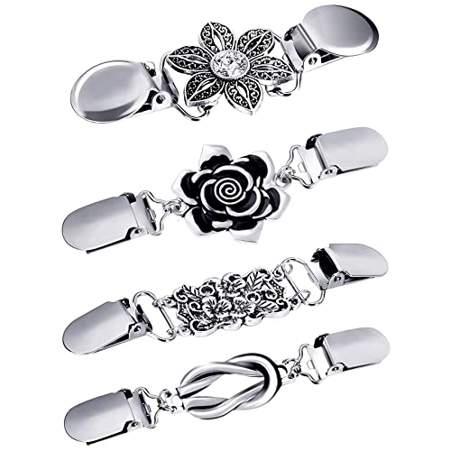 Persistence 4 Stück Vintage Pullover Schal Clips Retro Cardigan Kragen Clips Kleid Hemd Brosche Clips für Frauen tragen von Persistence