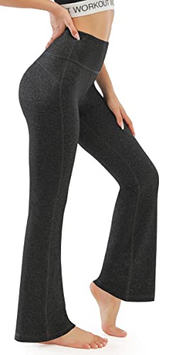 Persit Damen Schlaghose Yogahose, High Waist Freizeithose Sporthose Jazzpants Charcoal - M von Persit