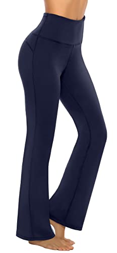 Persit Damen Schlaghose Yogahose, High Waist Freizeithose Sporthose Jazzpants Dunkelmarine - S von Persit