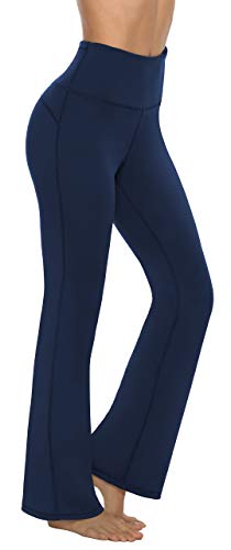 Persit Damen Schlaghose Yogahose, High Waist Freizeithose Sporthose Jazzpants Marine - M von Persit