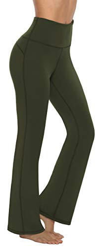 Persit Damen Schlaghose Yogahose, High Waist Freizeithose Sporthose Jazzpants Oliv - M von Persit