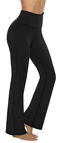 Persit Damen Schlaghose Yogahose, High Waist Freizeithose Sporthose Jazzpants Schwarz - L von Persit