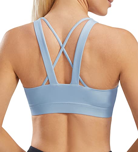 Persit Damen Sport BH ohne Bügel mit Gepolstert Push up BH Starker Halt Yoga Bra für Gym Lauf Fitness Babyblau XL von Persit