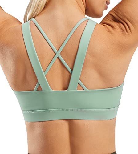 Persit Damen Sport BH ohne Bügel mit Gepolstert Push up BH Starker Halt Yoga Bra für Gym Lauf Fitness Entspannungsgrün L von Persit