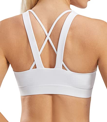 Persit Damen Sport BH ohne Bügel mit Gepolstert Push up BH Starker Halt Yoga Bra für Gym Lauf Fitness Weiß L von Persit