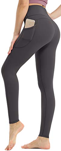 Persit Damen Sport Leggings, High Waist Yogahose Lang Sporthose Sportleggins Tights Grau M von Persit