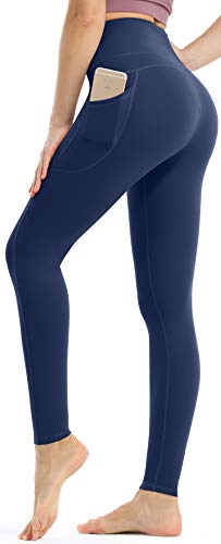 Persit Damen Sport Leggings, High Waist Yogahose Lang Sporthose Sportleggins Tights Marineblau L von Persit