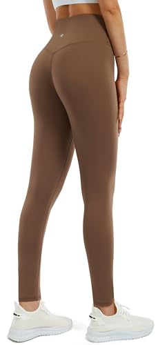 Persit Damen Sporthose Lange Sport Leggings High Waist Yoga Leggins Sportleggins Yogahose (S, Tiramisu, 71 cm) von Persit