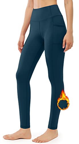 Persit Thermo Leggings Damen, Thermoleggins für Damen Gefüttert Winter Sporthose Frauen Warme Laufhose Fleece Leggins Dunkelgrün-M von Persit