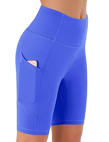 Persit Kurze Sporthose Damen, High Waist Radlerhose Sport Shorts Sommer Cycling Bike Leggins Bluebonnet L von Persit