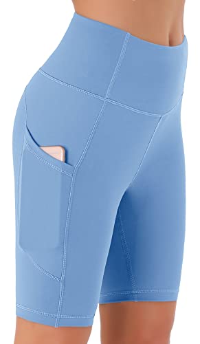 Persit Kurze Sporthose Damen, High Waist Radlerhose Sport Shorts Sommer Cycling Bike Leggins Himmelblau L von Persit