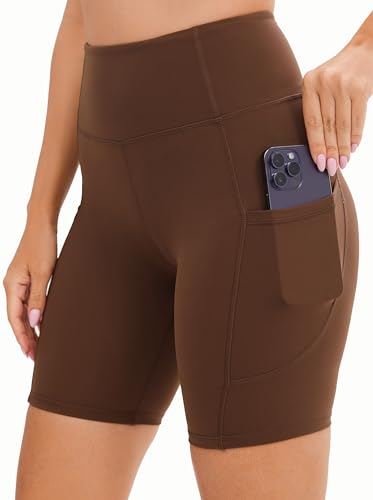 Persit Kurze Sporthose Damen, High Waist Radlerhose Sport Shorts Sommer Cycling Bike Leggins Tiramisu L von Persit