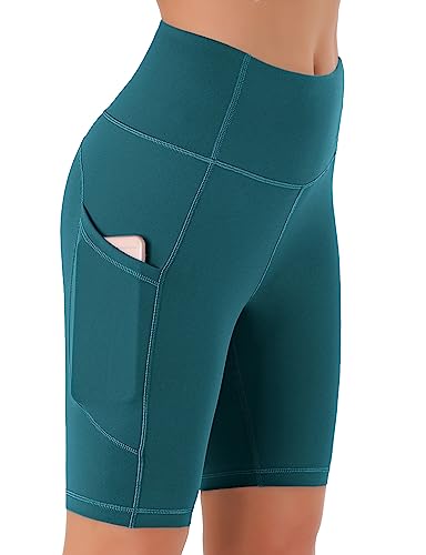 Persit Kurze Sporthose Damen, High Waist Radlerhose Sport Shorts Sommer Cycling Bike Leggins Türkis S von Persit