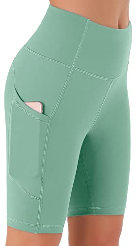 Persit Kurze Sporthose Damen, High Waist Radlerhose Sport Shorts Sommer Cycling Bike Leggins schwimmbadgrün M von Persit