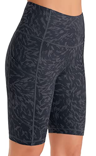 Persit Kurze Sporthose Damen, High Waist Radlerhose Sport Shorts Sommer Laufhose Grau Seidenband M von Persit