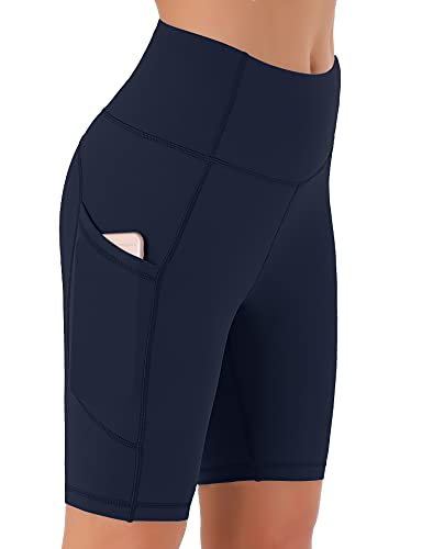 Persit Kurze Sporthose Damen, High Waist Radlerhose Sport Shorts Sommer Laufhose Marineblau M von Persit