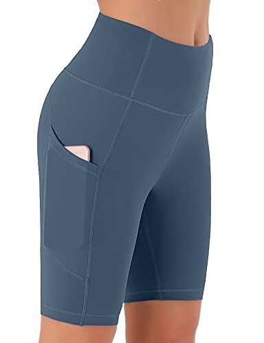 Persit Kurze Sporthose Damen, High Waist Radlerhose Sport Shorts Sommer Laufhose Schotenblau L von Persit