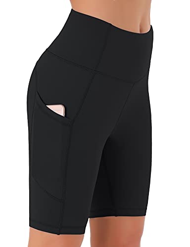Persit Kurze Sporthose Damen, High Waist Radlerhose Sport Shorts Sommer Laufhose Schwarz L von Persit