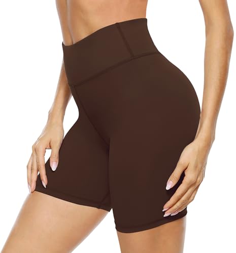 Persit Radlerhose Damen Kurze Sporthose, Sport Shorts Damen Sommer Leggings Yogahose Laufhose Kurz Tiramisu - XL/44-46 von Persit