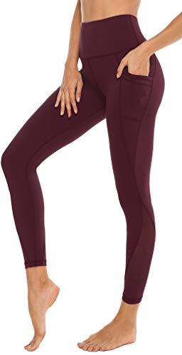 Persit Sport Leggings Damen, Sporthose Yogahose Laufhose Yoga Leggins Tights Sportleggins für Damen Weinrot-Size 48/50 (Herstellergröße: XXL) von Persit