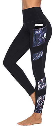 Persit Sport Leggings Damen,Sporthose Yoga Leggins Laufhose Yogahose Sportleggins Tights für Damen Schwarz 48-50 von Persit