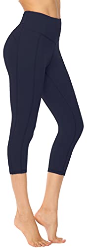 Persit Sport Leggings Damen 3/4, Capri Sporthose Sport Leggins Yoga-Hose für Damen Dunkelmarine - 34 (Herstellergröße: XS) von Persit