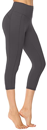 Persit Sport Leggings Damen 3/4, Capri Sporthose Sport Leggins Yoga-Hose für Damen Grau - 34 (Herstellergröße: XS) von Persit