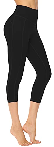 Persit Sport Leggings Damen 3/4, Capri Sporthose Sport Leggins Yoga-Hose für Damen Schwarz - 34 (Herstellergröße: XS) von Persit