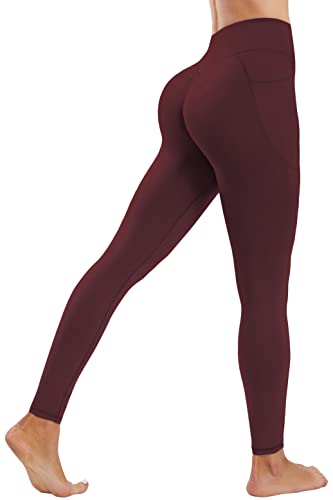 Persit Sport Leggings Damen Gym Po Push Up Sportleggins High Waist Scrunch Butt Sporthose Lang Laufhose Yoga Tights Weinrot L von Persit