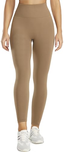 Persit Sport Leggings Damen High Wasit Blickdicht Sporthose Lang Seamless Leggins Shape Tights Gym Mocha XL von Persit