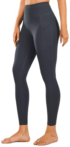 Persit Sport Leggings Damen mit Taschen High Waist Blickdicht Sporthose Yogahose Lang Laufhose Gym Leggins Tights KlassischGrau 71cm XS von Persit