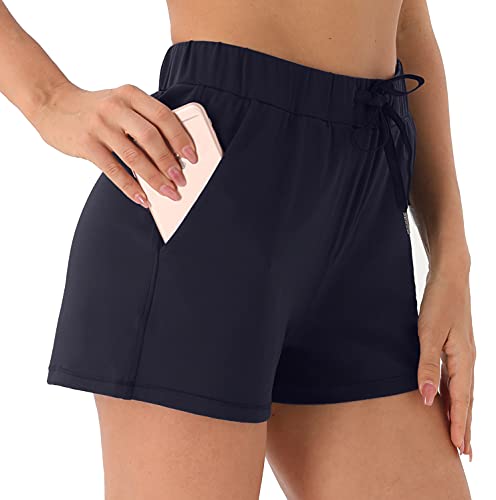 Persit Sporthose Damen Kurz, Sport-Shorts Laufshorts Kurze Laufhose Sommer Jogginghose Dunkelmarine - XL von Persit