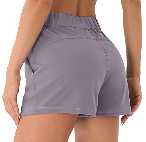 Persit Sporthose Damen Kurz, Sport-Shorts Laufshorts Kurze Laufhose Sommer Jogginghose Rauchlila- L von Persit