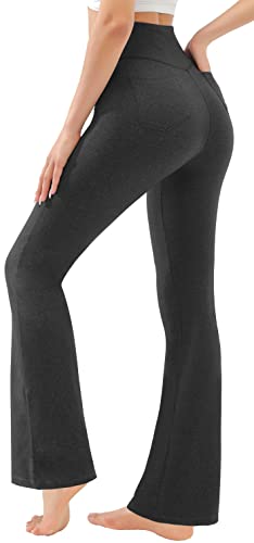 Persit Yogahose Damen Jazzpants, High Waist Freizeithose Sporthose Schlaghose Charcoal - XS von Persit