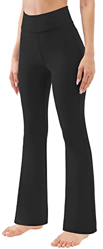 Persit Yogahose Damen Jazzpants, High Waist Freizeithose Sporthose Schlaghose Schwarz - M von Persit