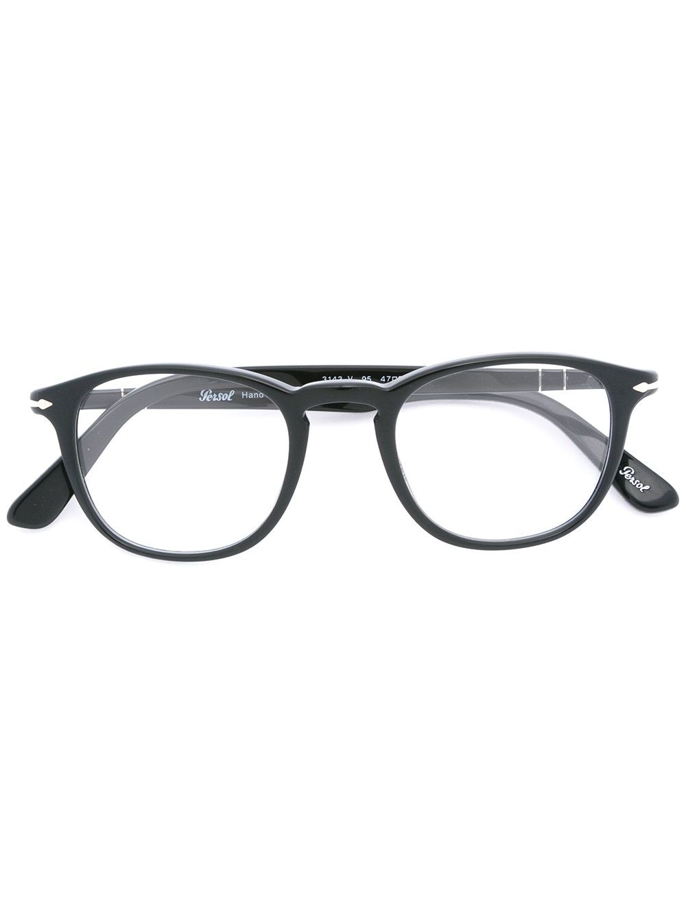 Persol Brille mit rundem Gestell - Schwarz von Persol
