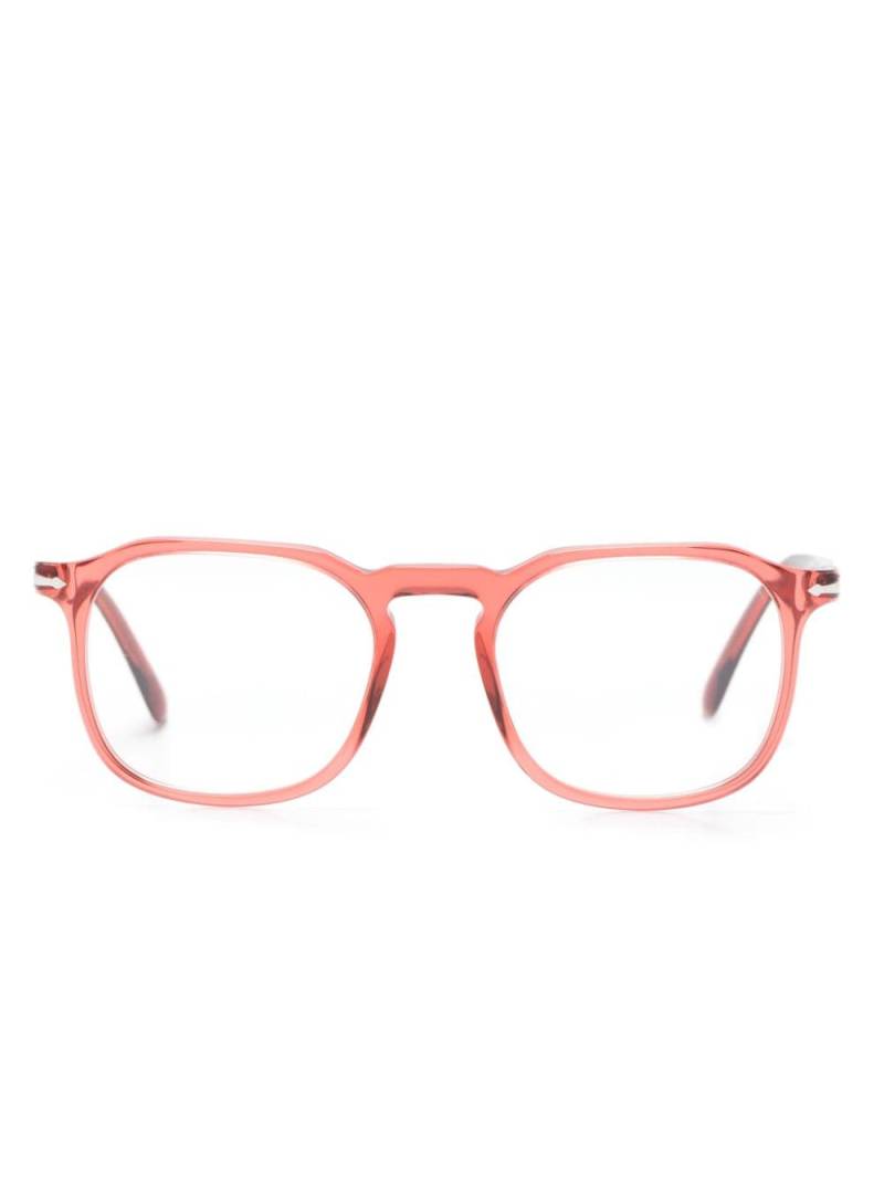 Persol Transparente PO3337V Brille mit rundem Gestell - Rot von Persol