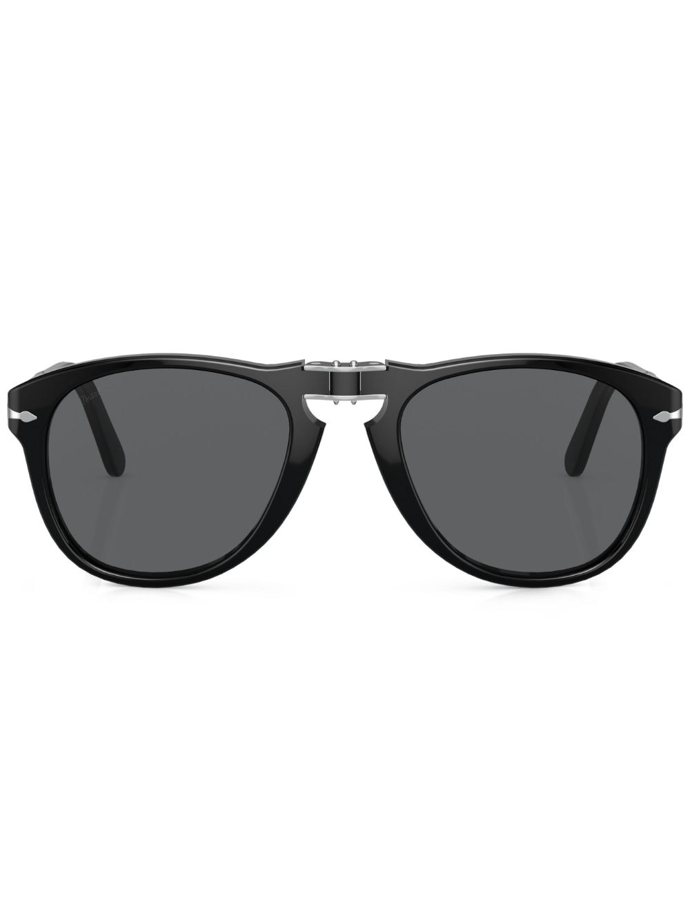 Persol Runde Steve McQueen Sonnenbrille - Schwarz von Persol