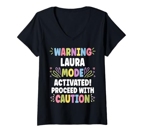 Damen Laura Personalized Name Funny Cute Custom Laura Name T-Shirt mit V-Ausschnitt Damen Laura Personalized Name Funny Cute Custom Laura Name T-Shirt mit V-Ausschnitt von Personal Gift For Women Named LAURA