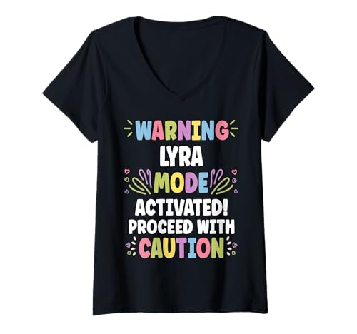 Damen LYRA Personalisierter Name Lustig Niedlich Custom LYRA Name T-Shirt mit V-Ausschnitt Damen LYRA Personalisierter Name Lustig Niedlich Custom LYRA Name T-Shirt mit V-Ausschnitt von Personal Gift For Women Named LYRA