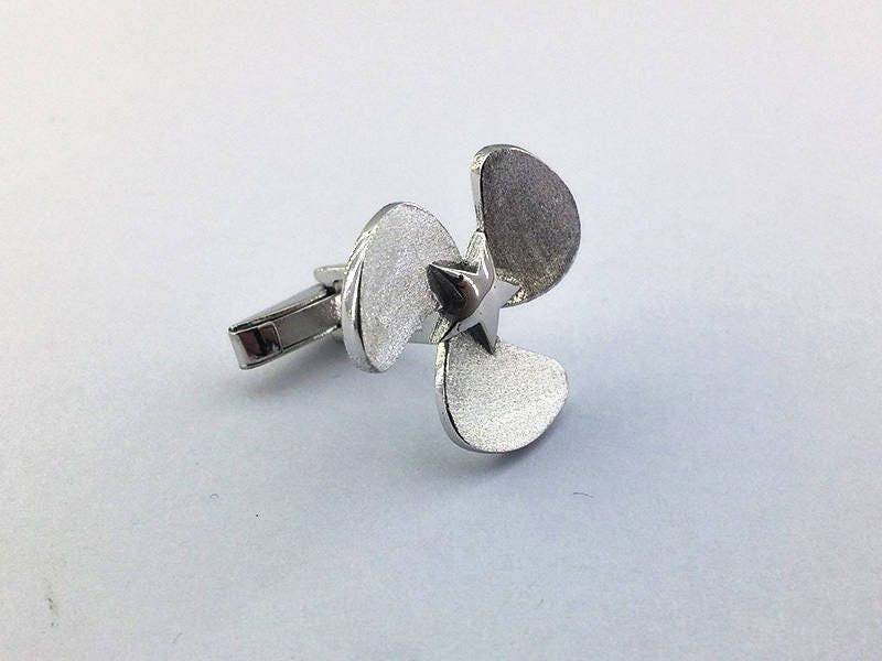 Boot Propeller Manschettenknöpfe - Silber Anker Bräutigam Geschenk Vater von PersonalCufflinks