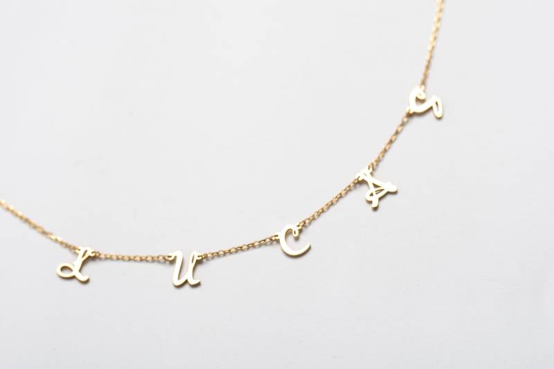 sterling Silber Initial Halskette Personalisierter Buchstabe Charm, Handgemacht von PersonalCufflinks