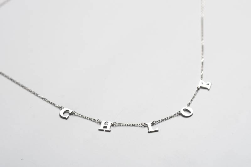 Personalisierte Sterling Silber Buchstabe Halskette - Benutzerdefinierte Anfang Namen von PersonalCufflinks