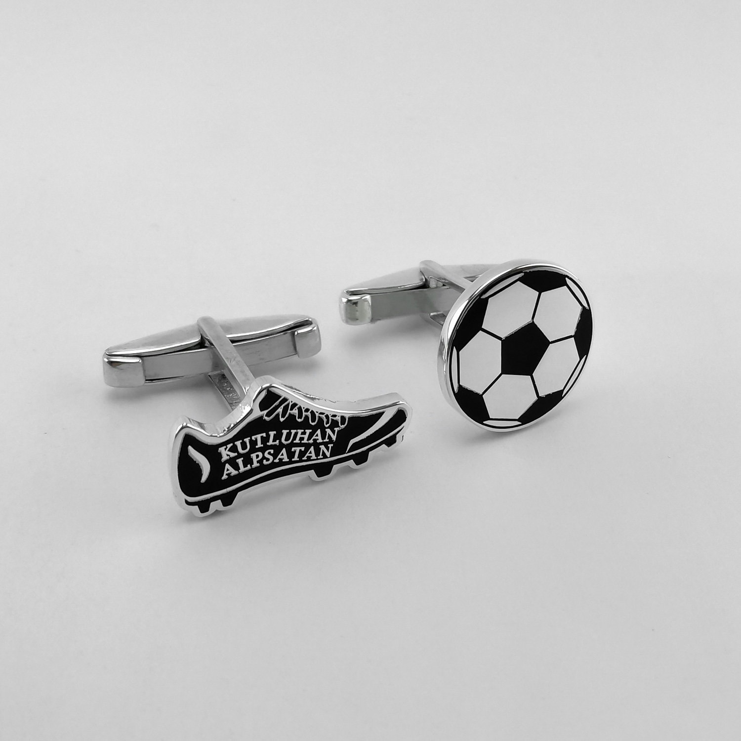 Fußball-Ball Manschettenknöpfe - Fußballschuhe Personalisierte Namen Trauzeugen Vater Geschenk von PersonalCufflinks