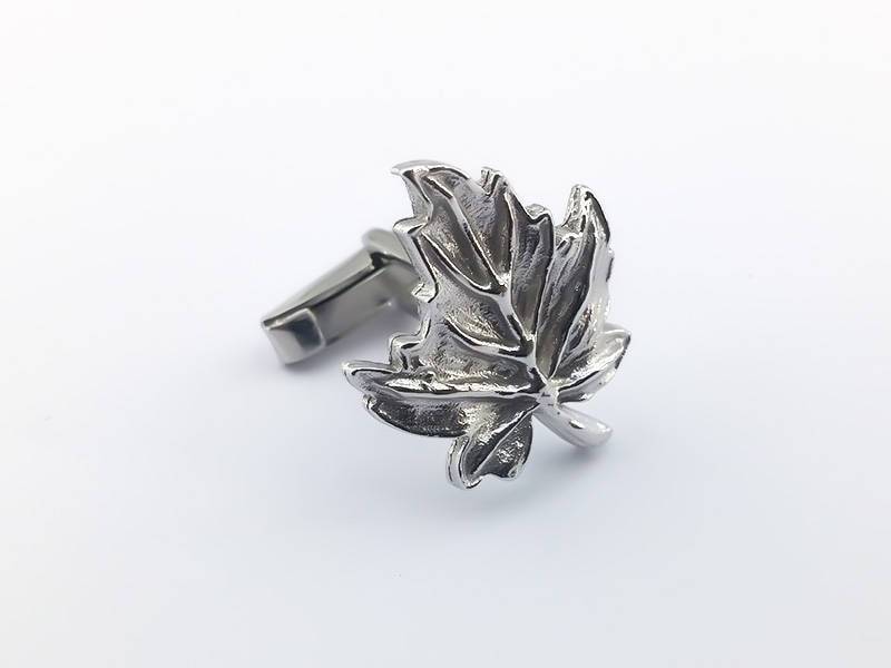 Handgefertigte Manschettenknöpfe Aus Sterlingsilber, Platanenblatt von PersonalCufflinks