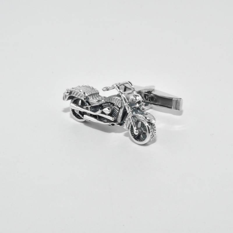 Handgefertigte Motorrad-Manschettenknöpfe Aus Sterlingsilber 3D Biker Schmuck von PersonalCufflinks