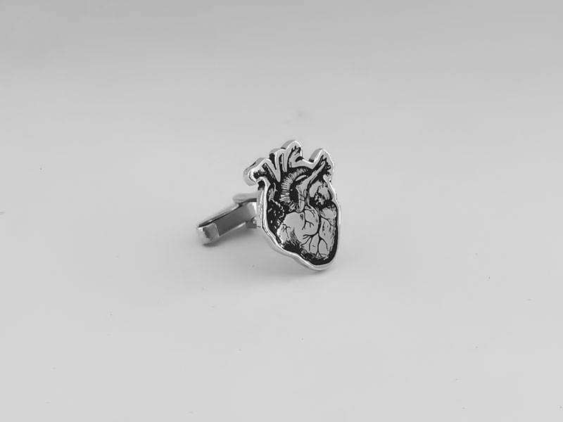 Personalisierte Sterling Silber Anatomisch Herz Manschettenknöpfe - Groomsmen Geschenk von PersonalCufflinks