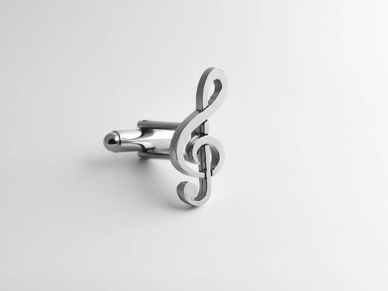 sterling Silber Manschettenknöpfe Mit Musiknote Personalisiertes Musiker Geschenk von PersonalCufflinks