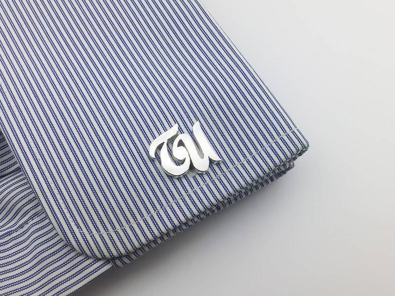 Personalisierte Sterling Silber Erste Manschettenknöpfe - Handgemachte Bräutigam Groomsmen Geschenk von PersonalCufflinks