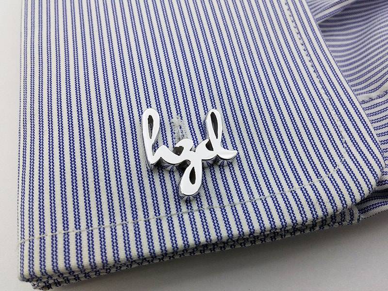 Personalisierte Sterling Silber Initialen Manschettenknöpfe - Handgemachtes Geschenk Für Den Bräutigam von PersonalCufflinks